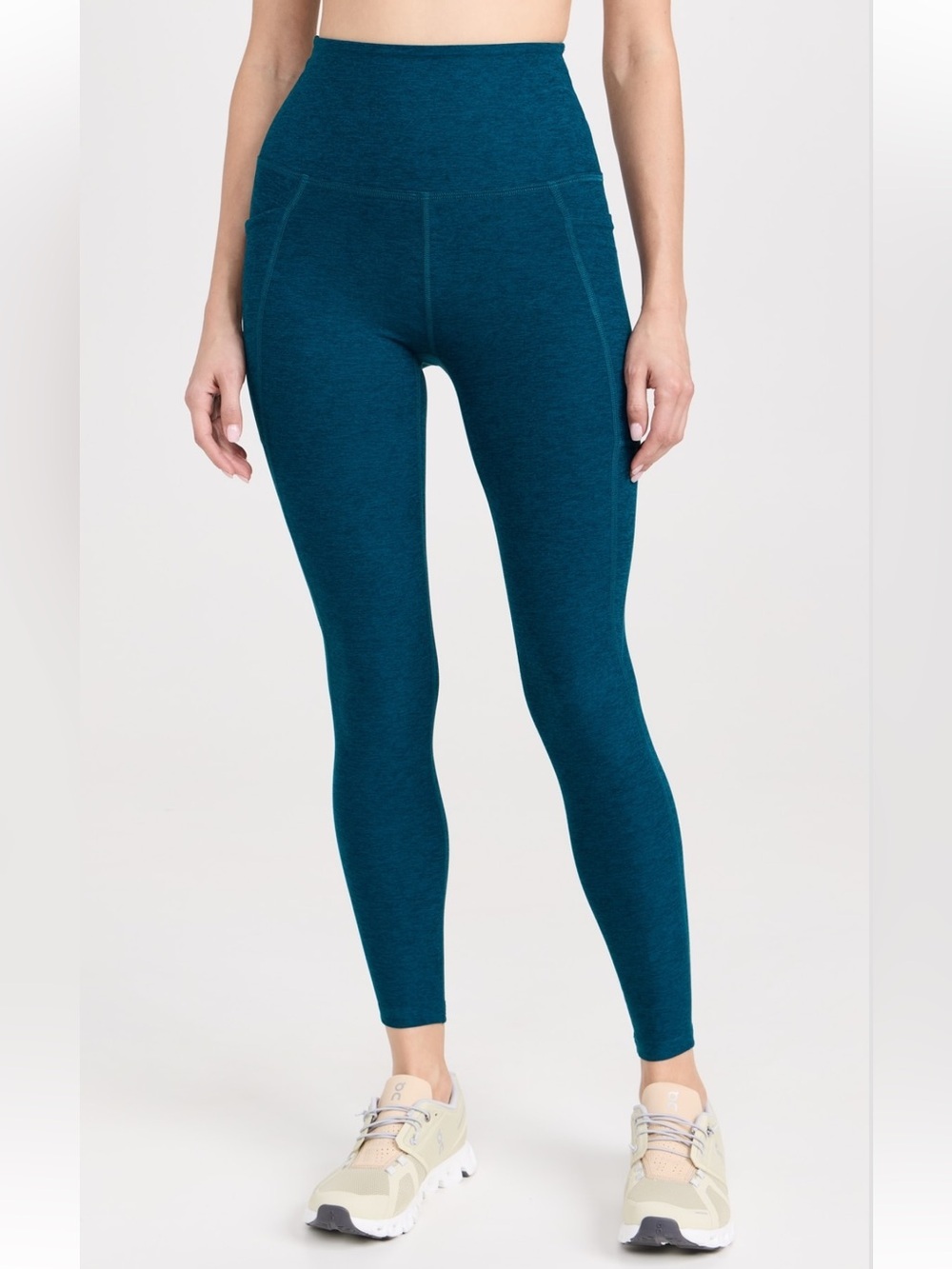 Beyond Yoga Spacedye Out Of Pocket High-Rise Teal Leggings In Teal